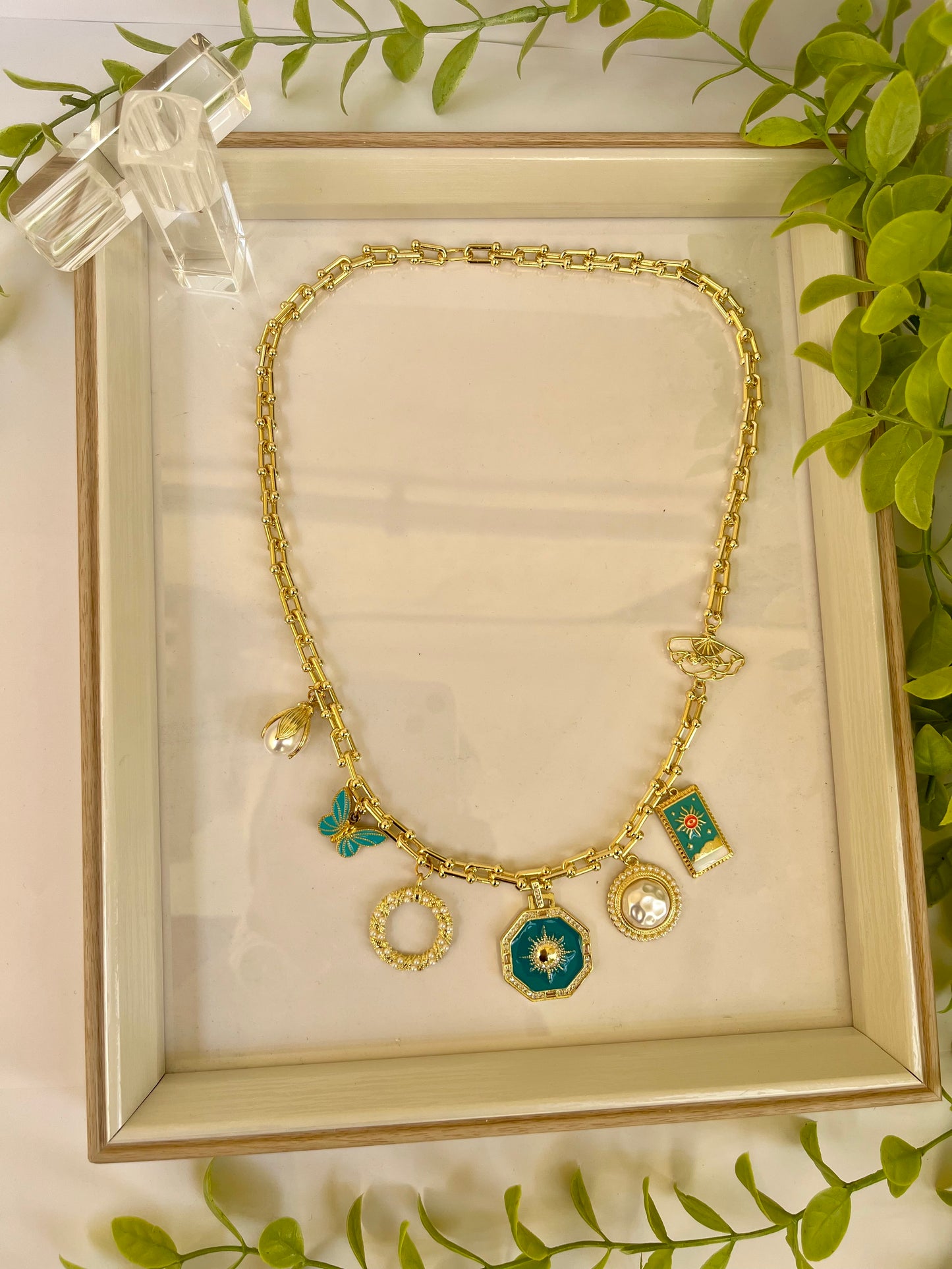Teal mix necklace