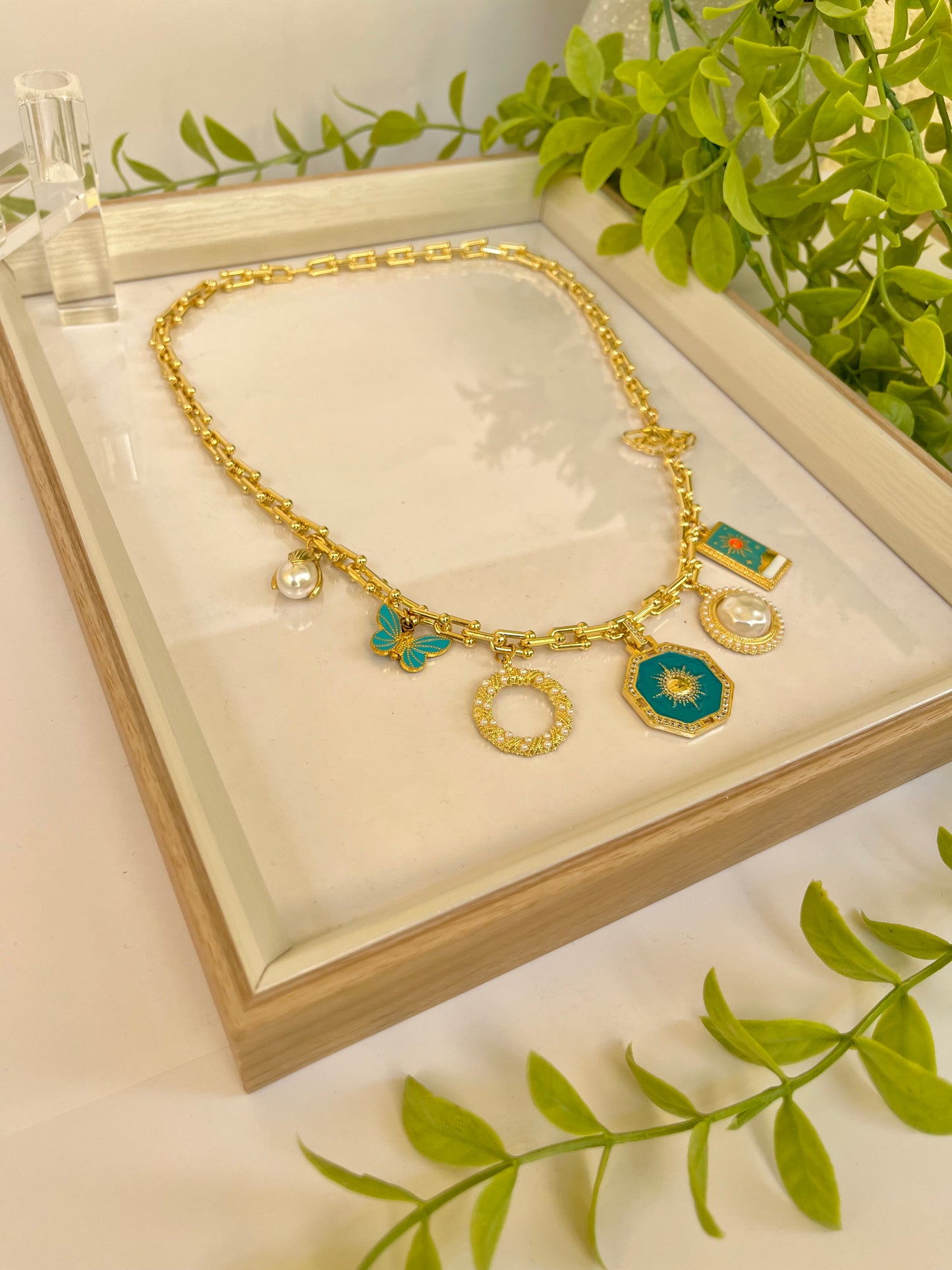 Teal mix necklace
