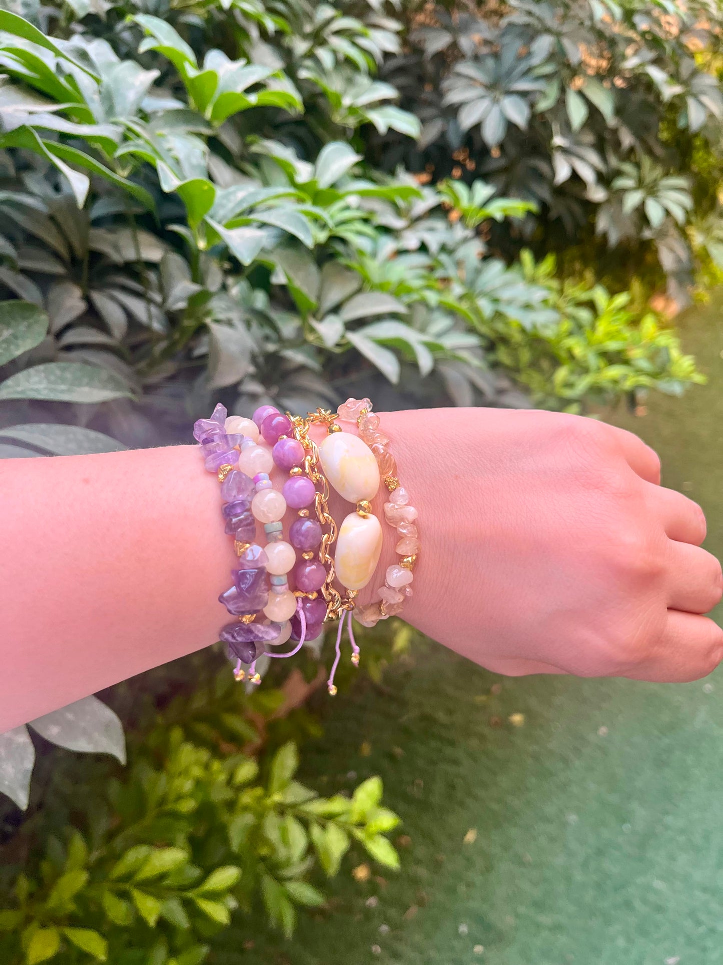 Lavender Glow Bracelet Stack