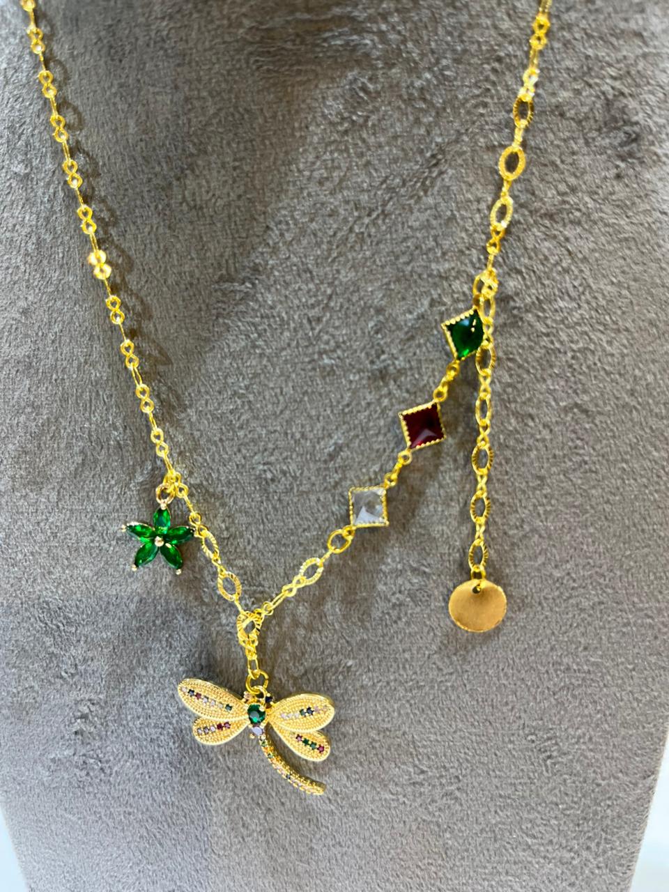 Golden Dragonfly Necklace