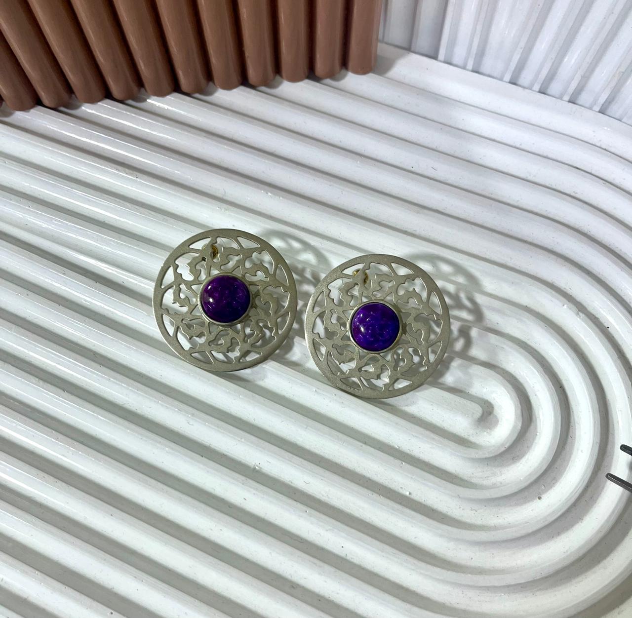 Silver Midnight Sapphire Studs.