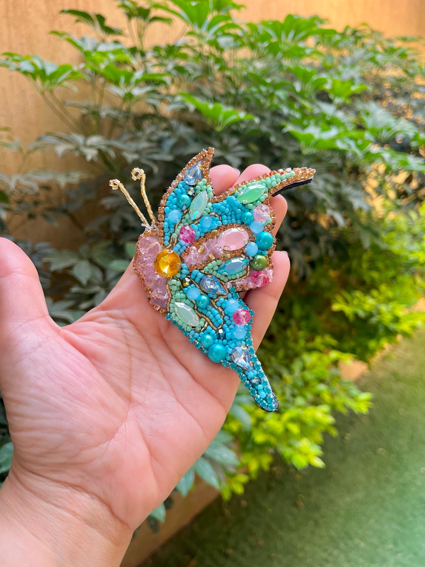 Mariposa Crystal Beaded pin