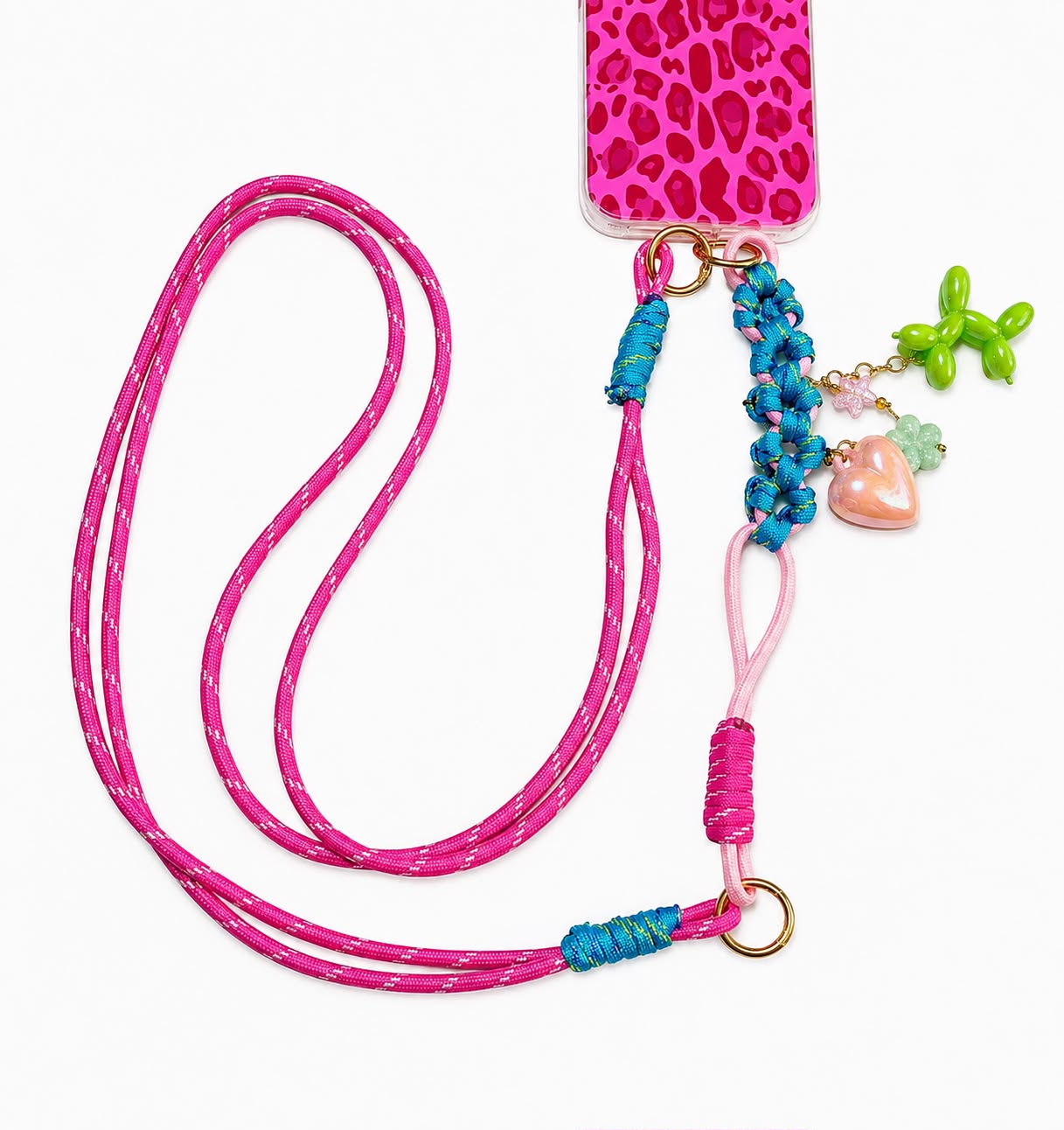 Electric Pink Crossbody Phone Lanyard