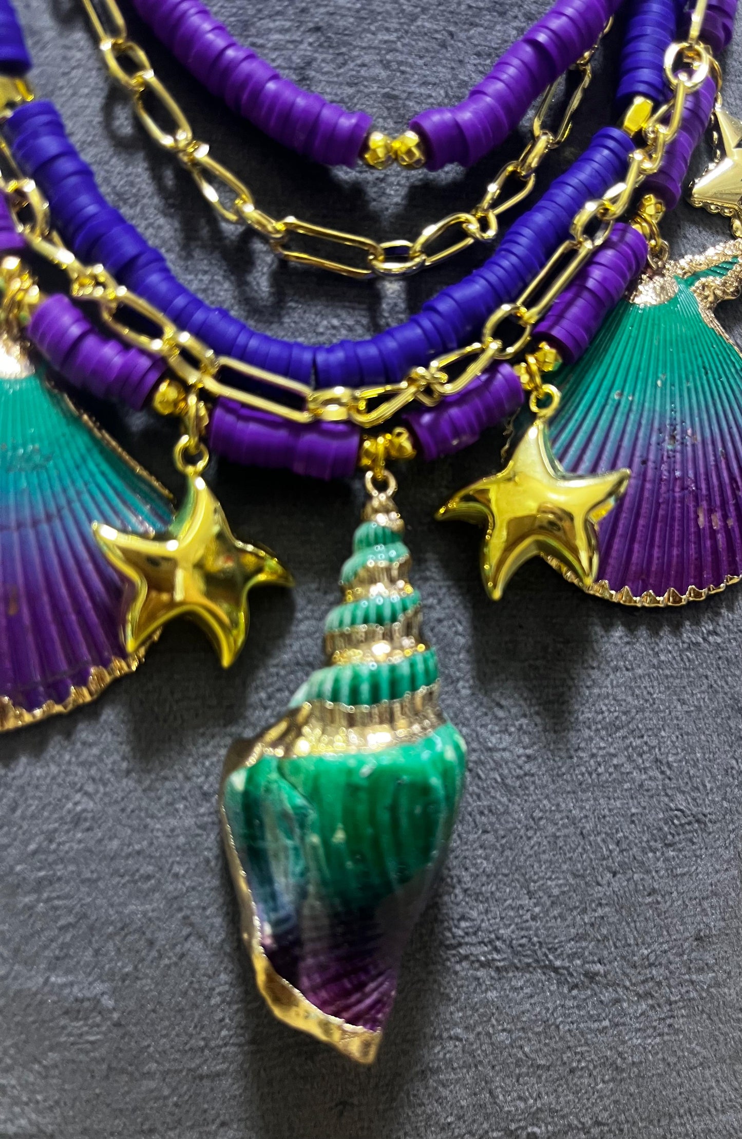 Orchid Sea Layered Heishi Necklace