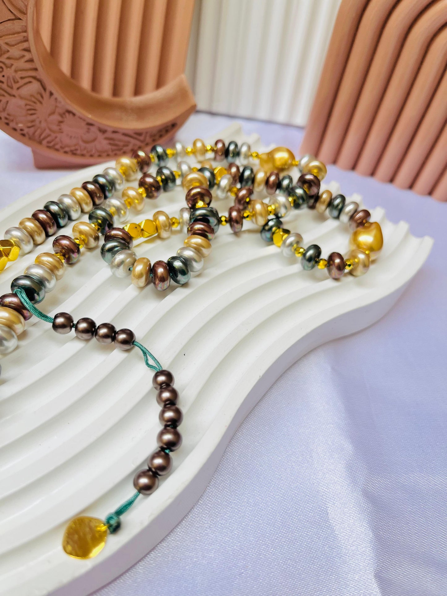 Blue galaxy stone rosary