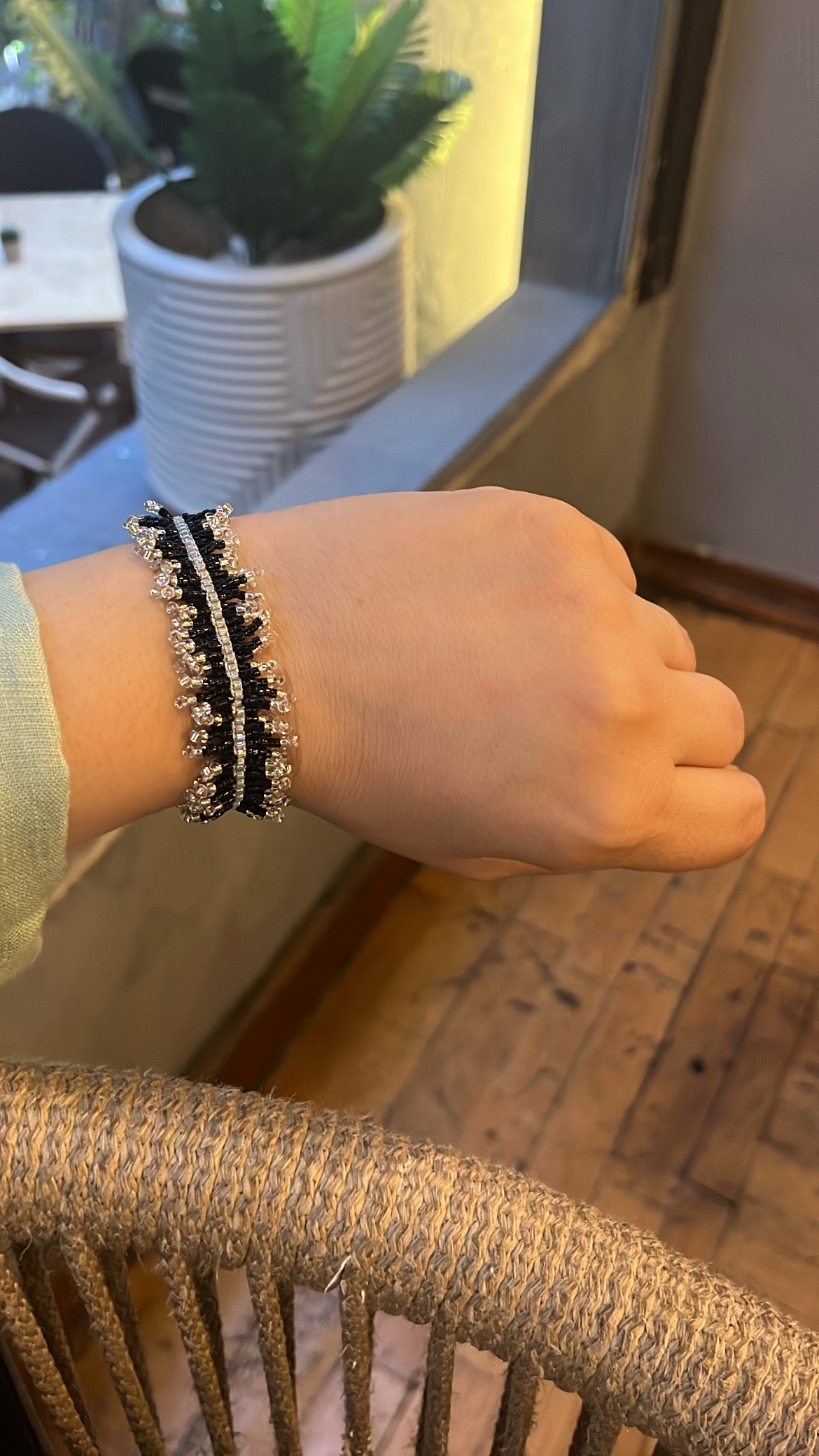 Rays bracelet in black &silver