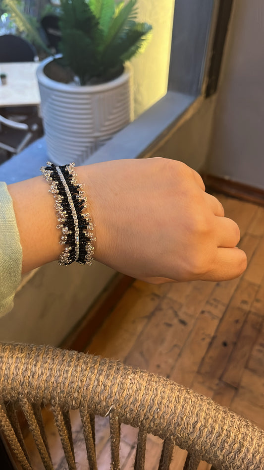 Rays bracelet in black &silver