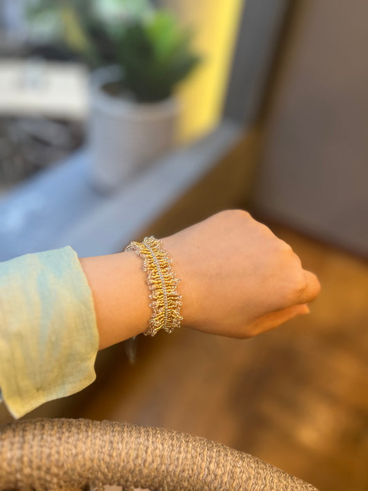 Rays bracelet in gold/silver