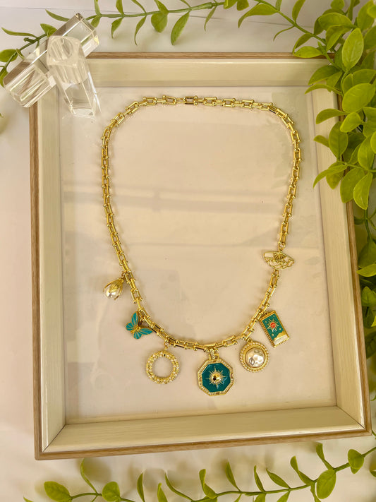 Teal mix necklace