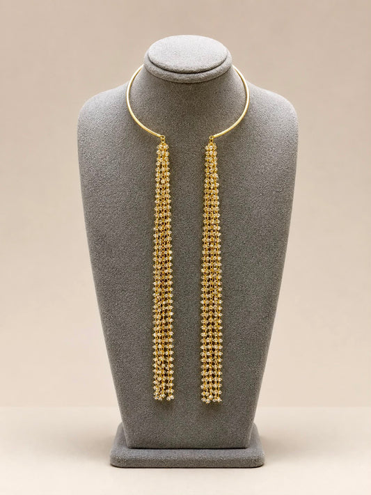 Golden Shimmer Tassel Choker