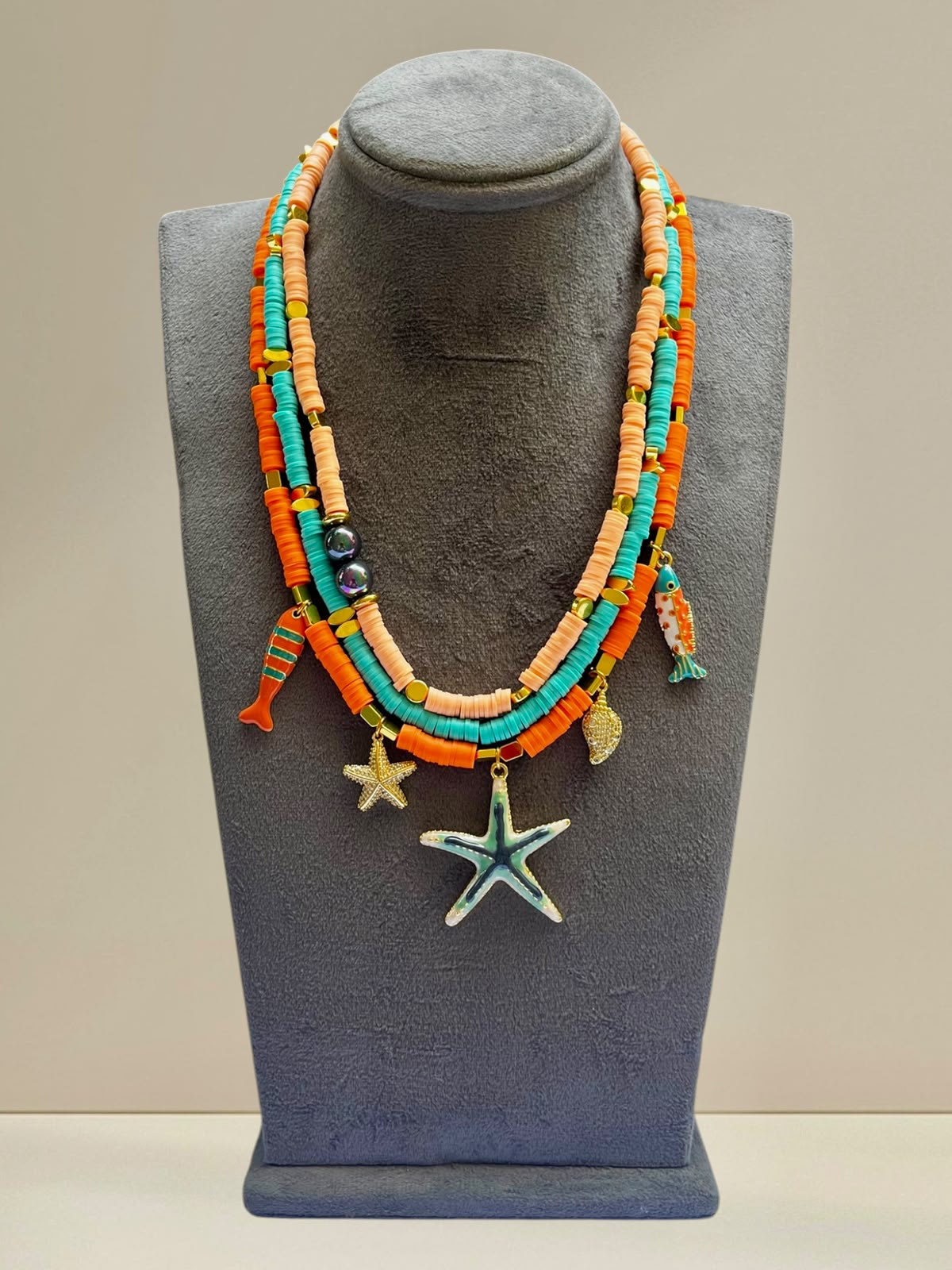 Sunkissed Marine Beaded Necklace