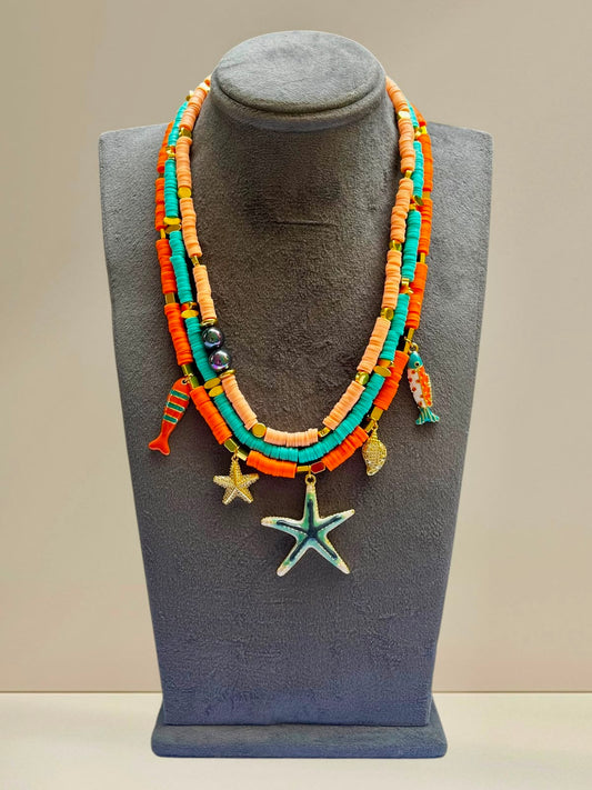 Sunkissed Marine Beaded Necklace