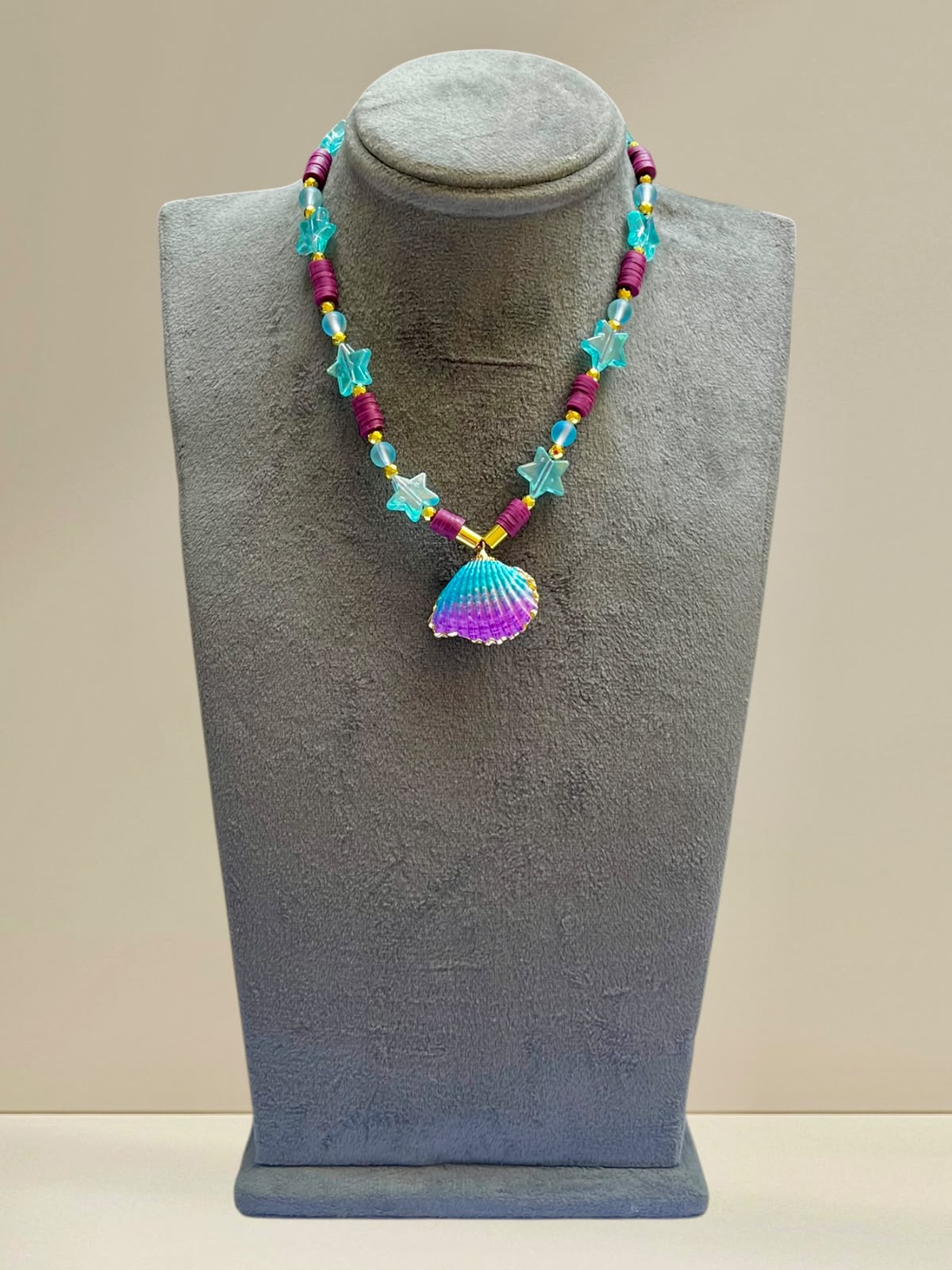 Teal & Plum Shell Choker