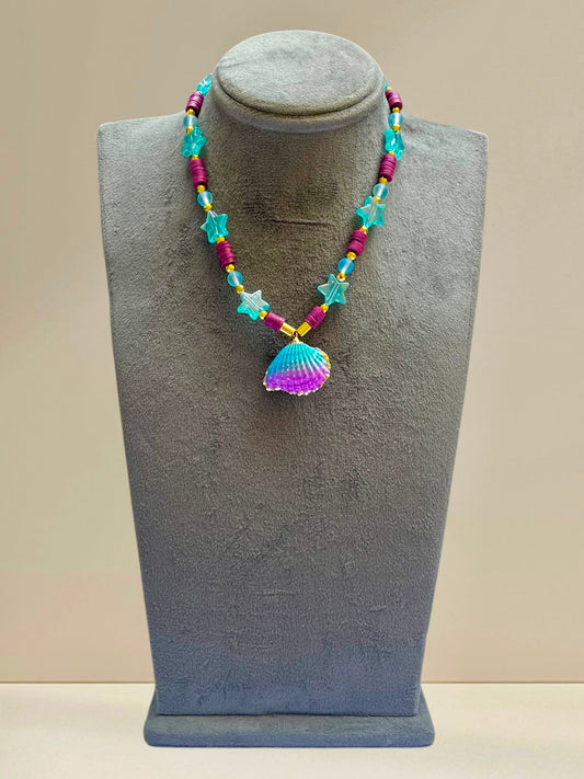 Teal & Plum Shell Choker