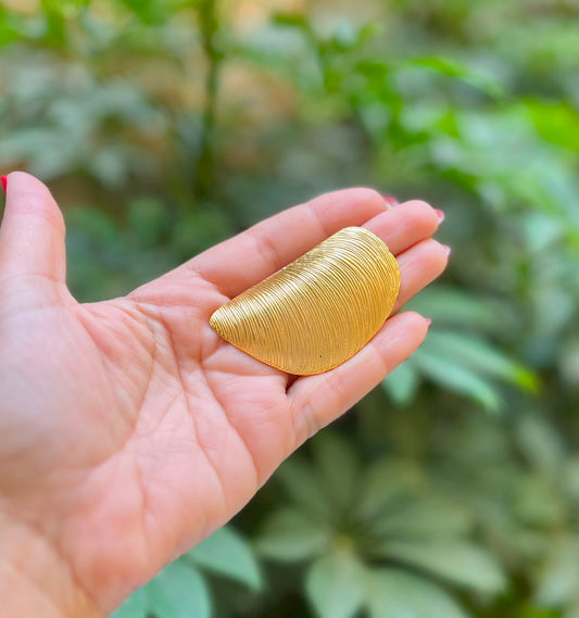 Golden Wave Textured Brooch