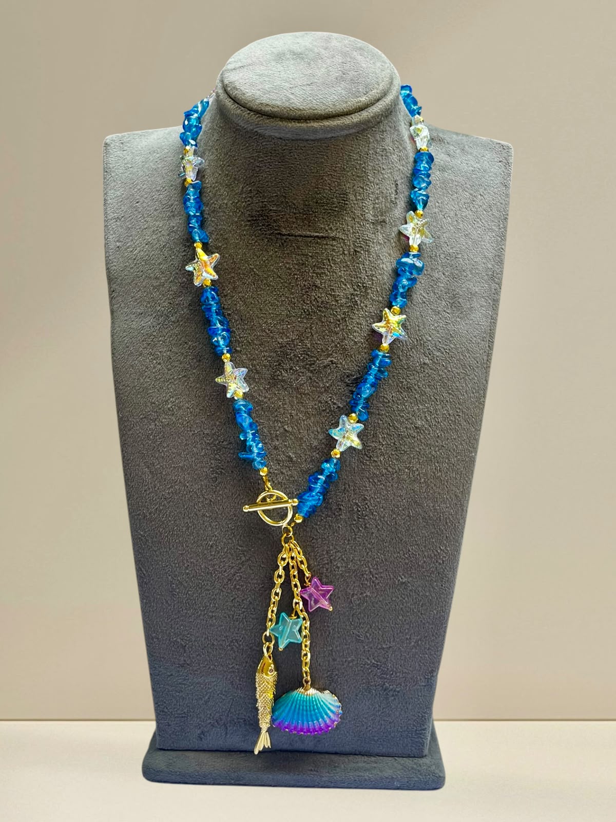 Sapphire Tide Toggle Necklace