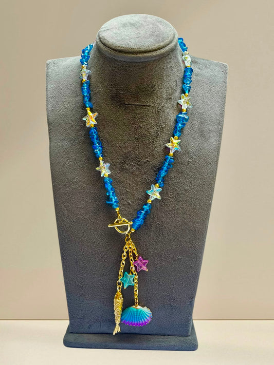 Sapphire Tide Toggle Necklace