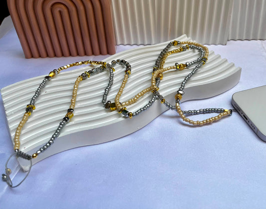Champagne & Silver Glow Phone Charm