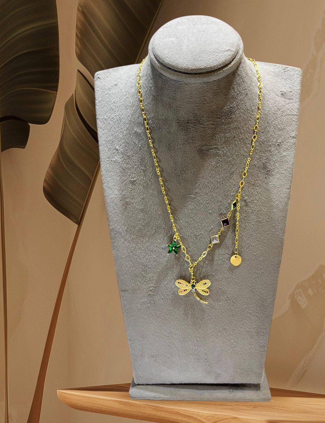Golden Dragonfly Necklace
