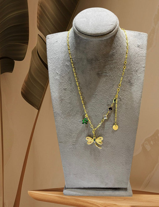 Golden Dragonfly Necklace