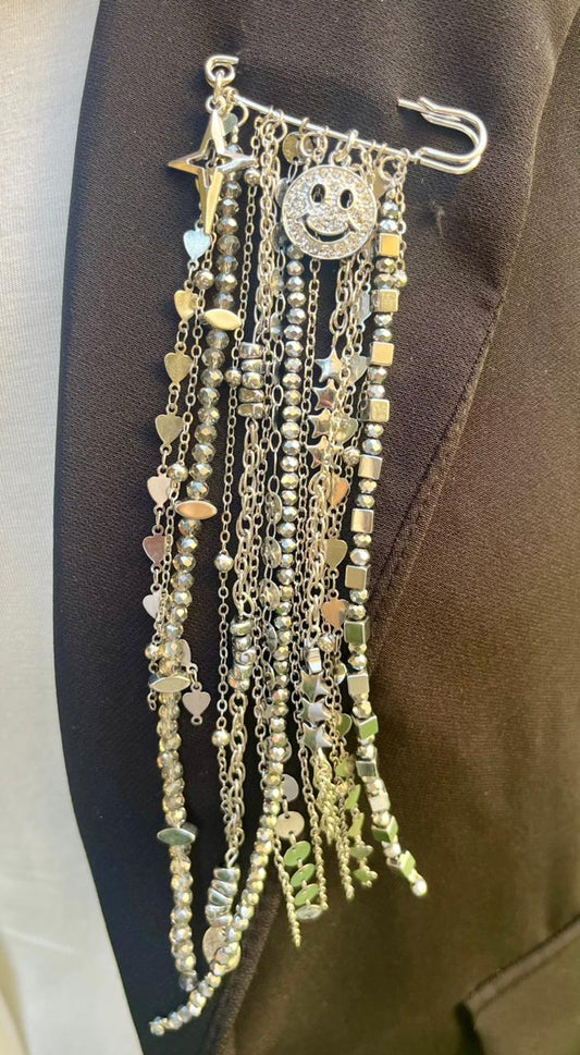 Cosmic Smiley Charm Pin