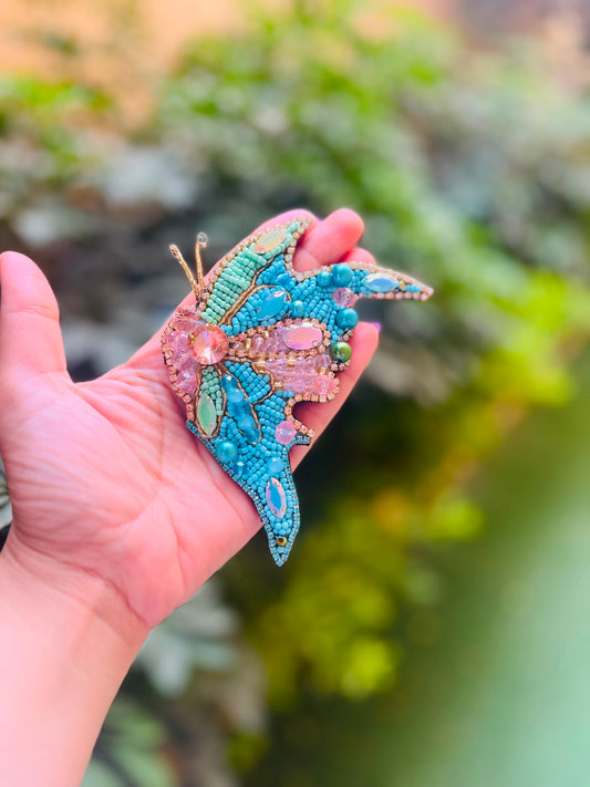 Mariposa Crystal Beaded pin