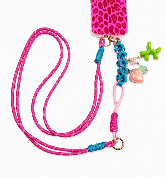 Electric Pink Crossbody Phone Lanyard