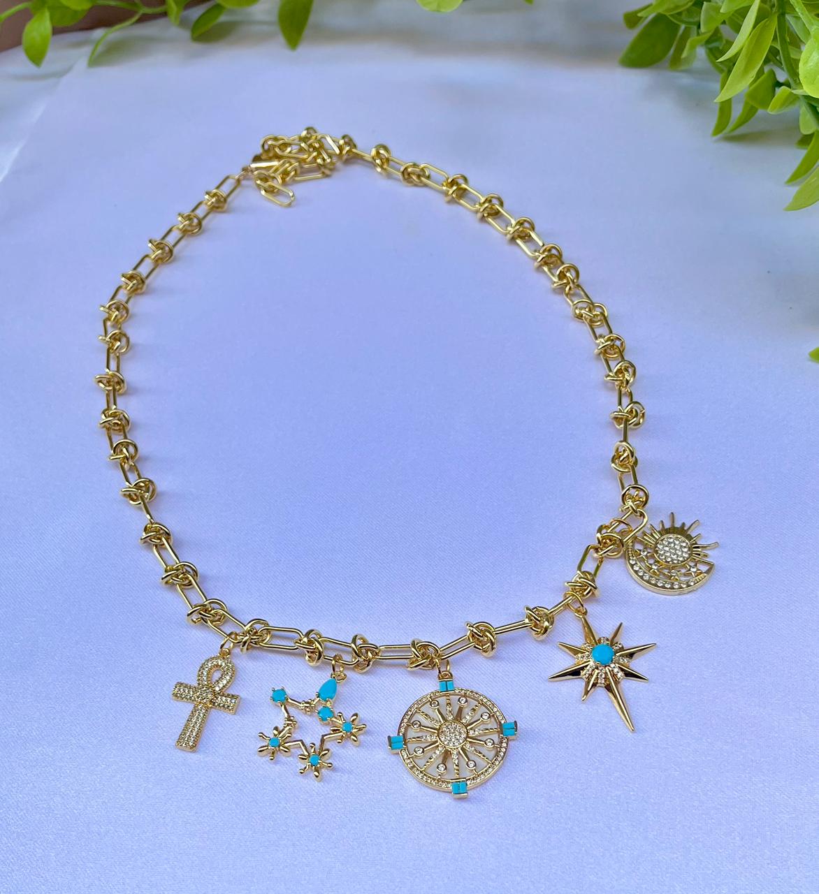 Turquoise Mystic Charms Necklace