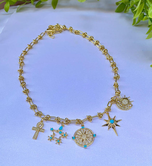 Turquoise Mystic Charms Necklace