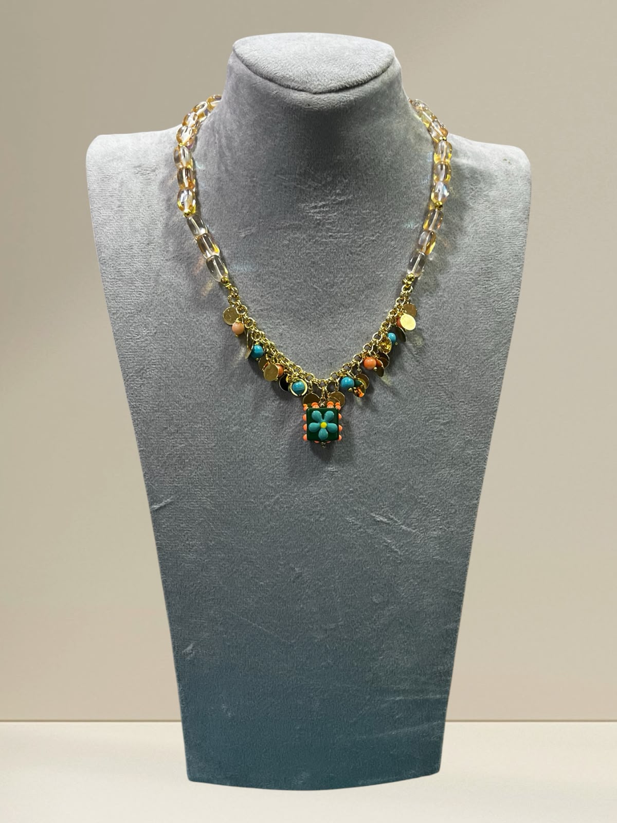 Folkloric Blossom Coin Necklace