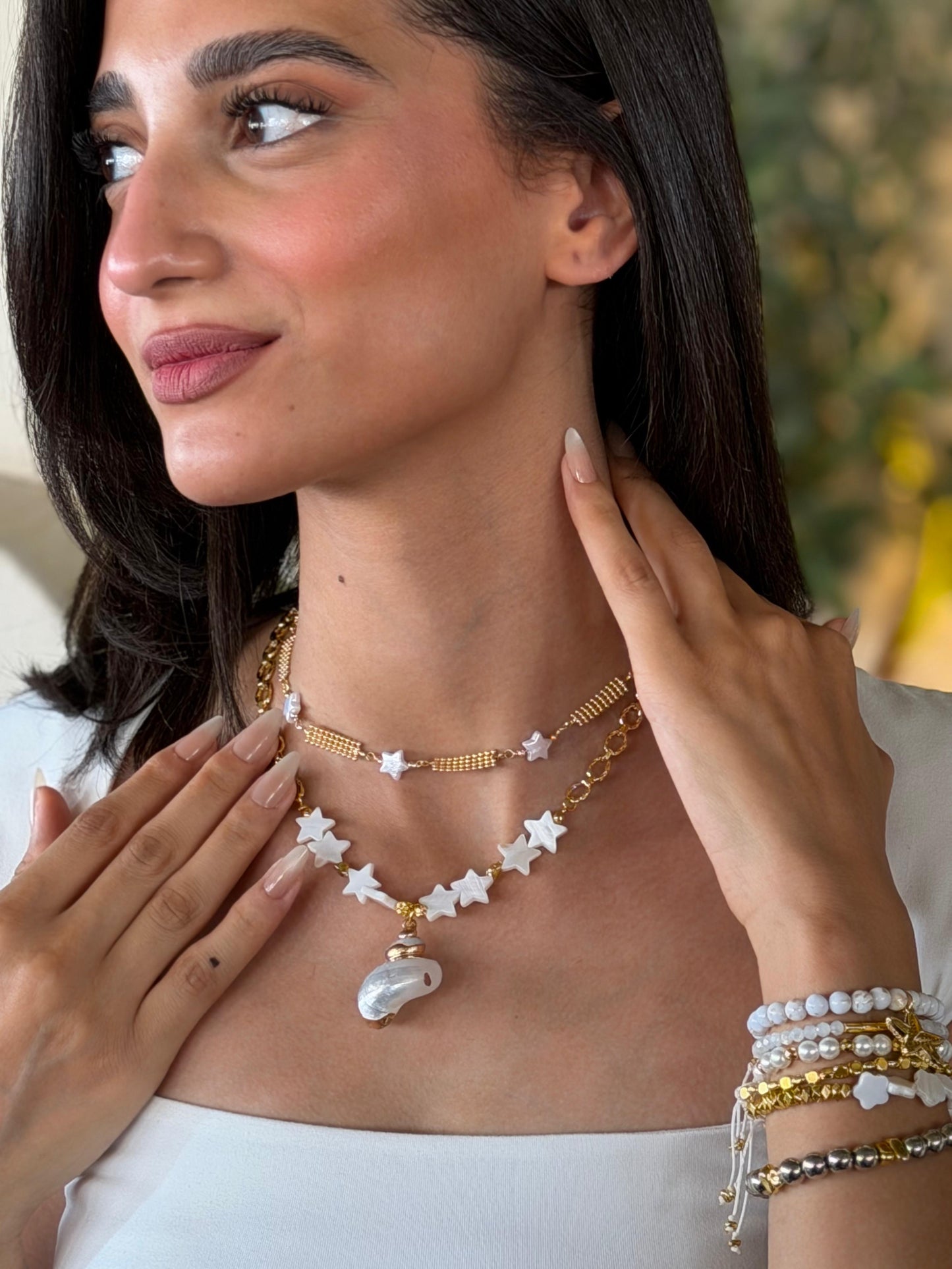 Starry Pearl Statement Necklace