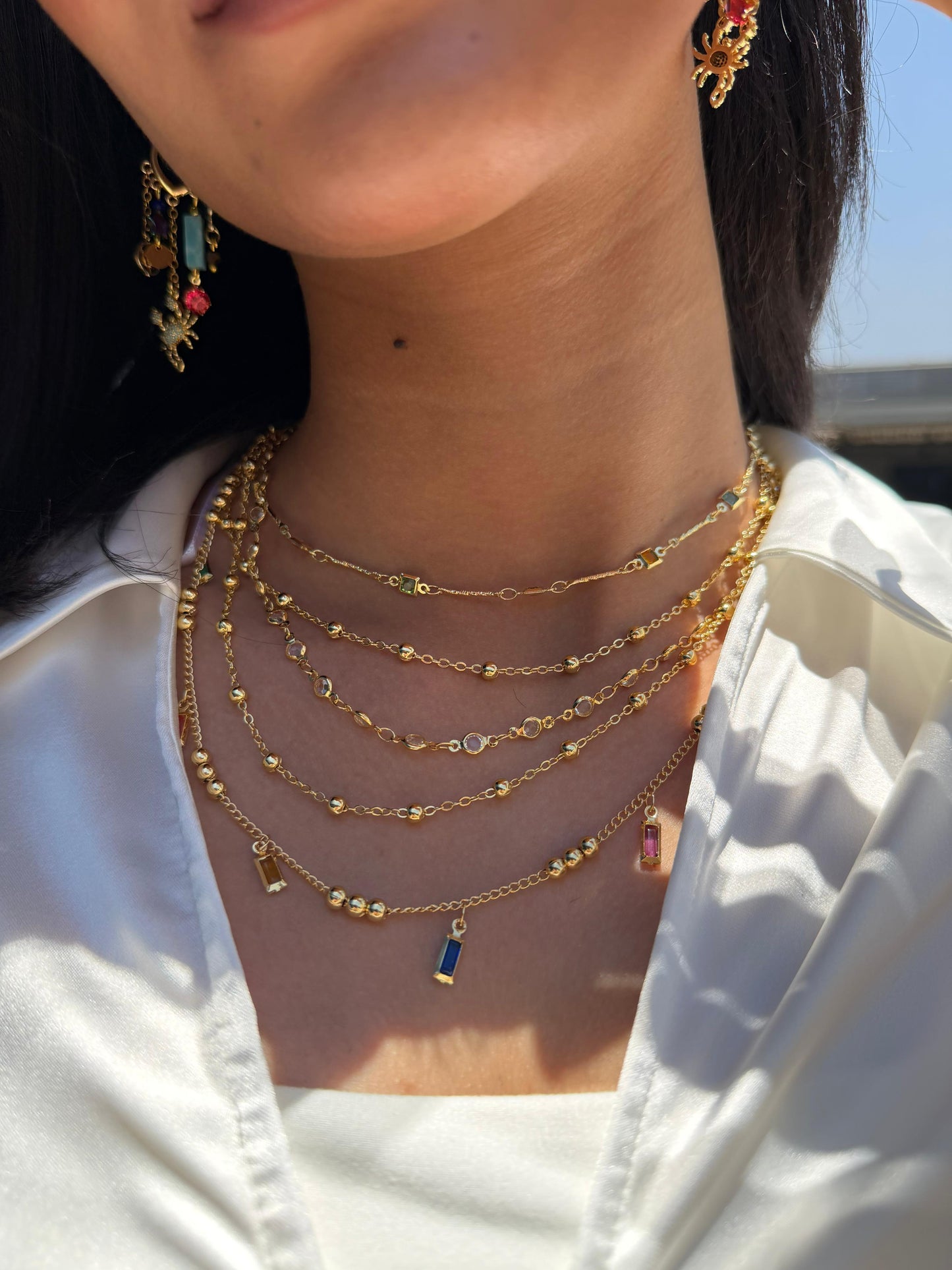 Kaleidoscope Charm Layered Necklace