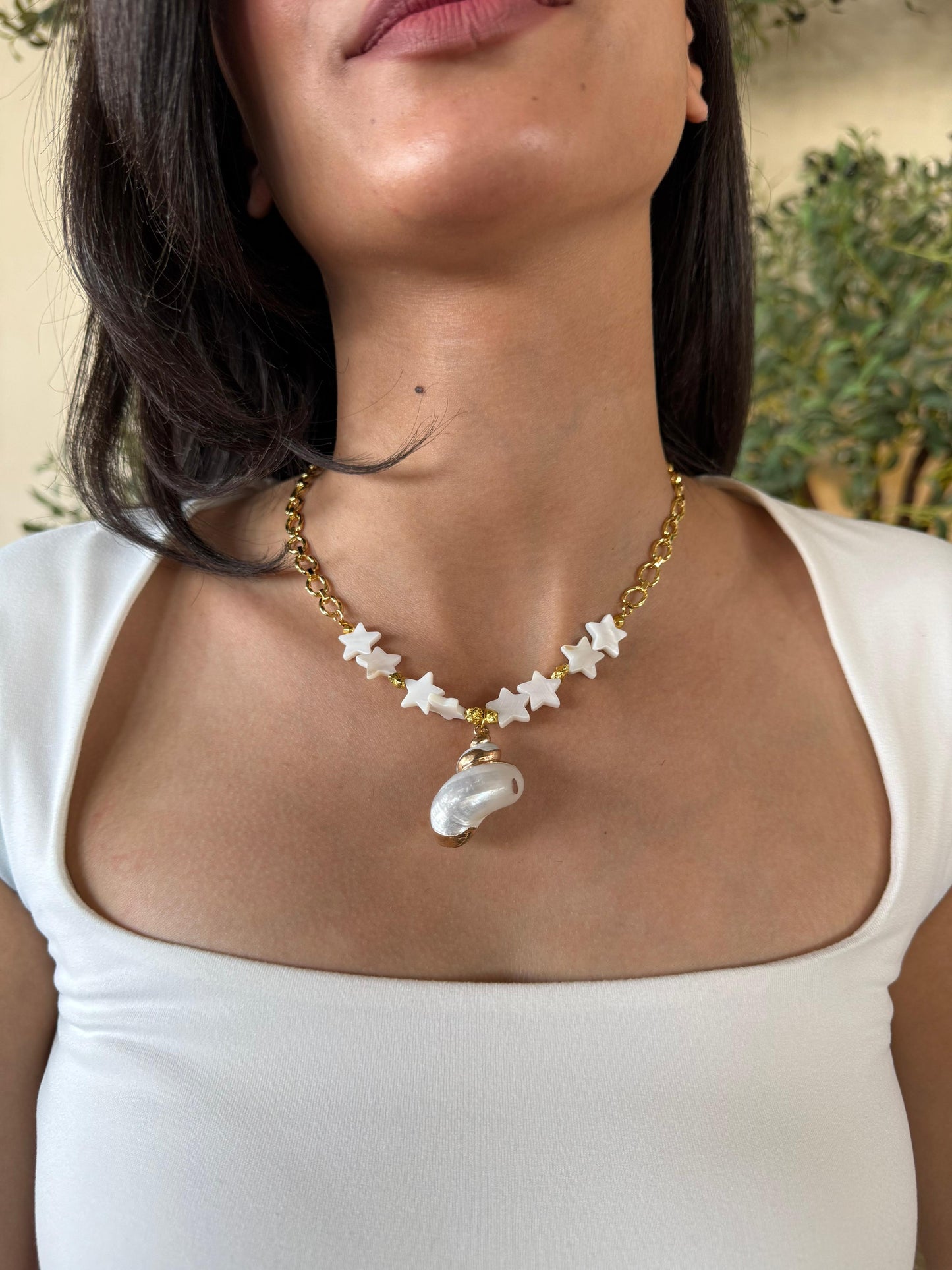 Starry Pearl Statement Necklace