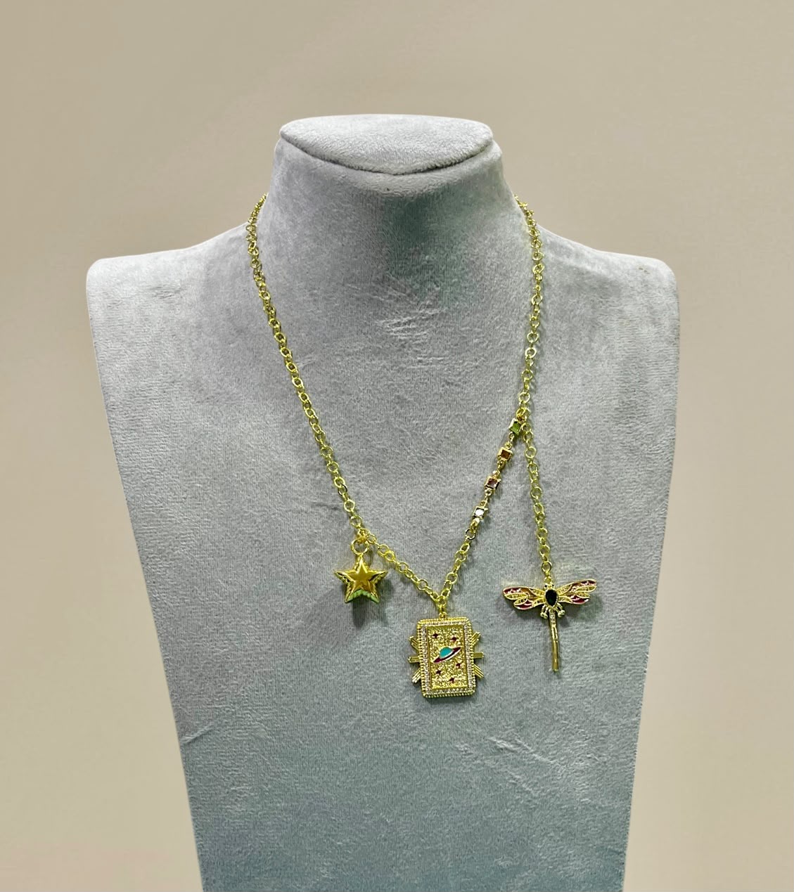 Golden Dragonfly Necklace